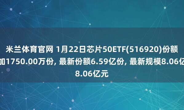 米兰体育官网 1月22日芯片50ETF(516920)份额增加1750.00万份, 最新份额6.59亿份, 最新规模8.06亿元