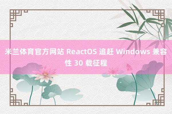 米兰体育官方网站 ReactOS 追赶 Windows 兼容性 30 载征程
