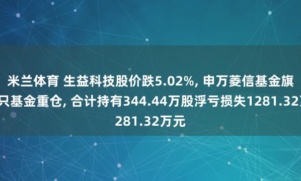 米兰体育 生益科技股价跌5.02%, 申万菱信基金旗下5只基金重仓, 合计持有344.44万股浮亏损失1281.32万元